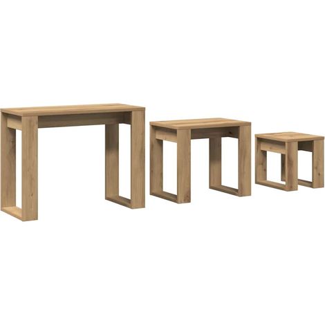 Maison Exclusive - Nido di Tavoli 3 pz Rovere Artigianale in Legno Multistrato