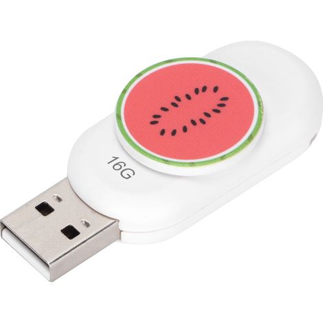 Innovativer, wassermelonenförmiger USB-Stick: tragbar, robust, stabil, feuchtigkeitsbeständig, im laufenden Betrieb austauschbar, Plug & Play, 16 GB Speicher (1/5)