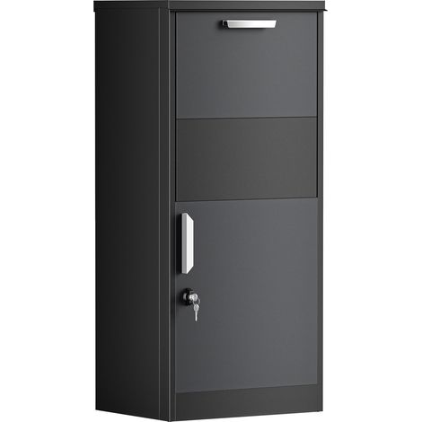 XPOtool Cassetta postale per pacchi nera 50x37,5x115cm Portapacchi con serratura