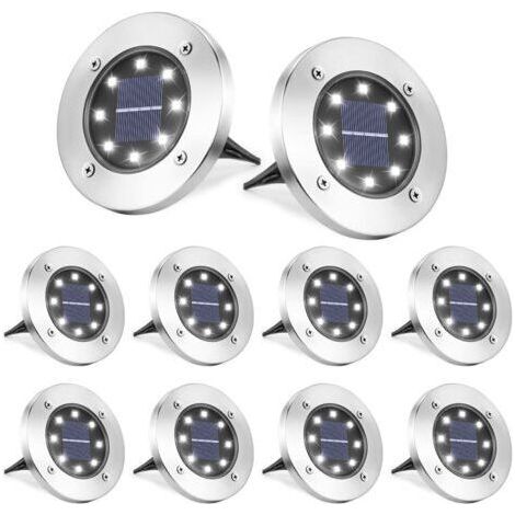 BUNTHAUS 8 Pièces LED Lumière Solaire Extérieur-Lampe Solaires Jardin Au Sol-Blanc Froid Pelouse Lumière (1/5)