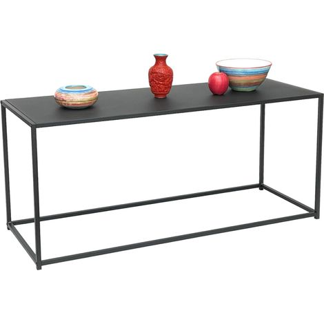 DanDiBo Couchtisch Schwarz Metall Eckig 110x50x40 cm Beistelltisch Wohnzimmer 96470 Tisch Sofatisch Wohnzimmertisch Modern (1/5)