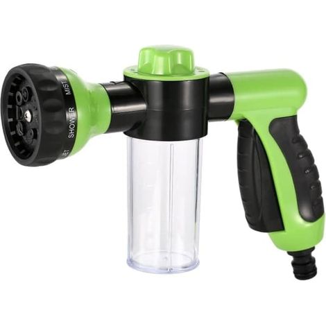 Embout de tuyau d'arrosage multifonctionnel, canon à mousse haute pression pour laver la voiture, arroser les plantes et doucher les animaux. (1/5)