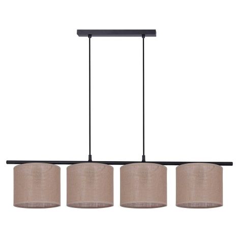 Suspension beige 4 abat-jour îlot E27 SEVANA Kaja K-4377