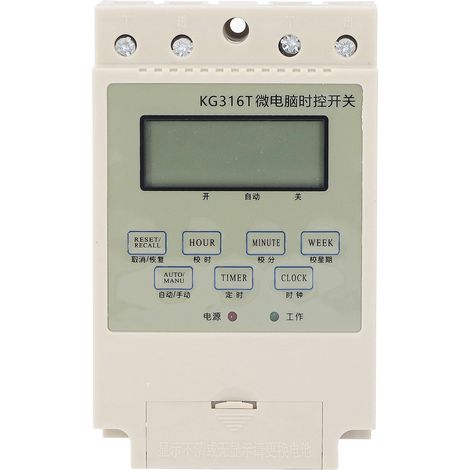 Minuterie électronique numérique à microprocesseur avec montage sur rail pour condensateur, 220 V, 25 A (1/5)