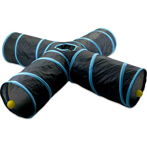 Tunnel pour chats d'intérieur, jouet tunnel pliable pour chat, balle à clochette pour chiots, chatons et lapins. (1/5)
