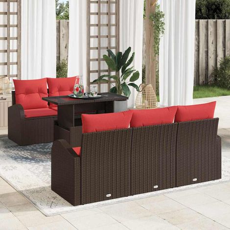 Set Divano da Giardino 6 pcs Marrone Rattan in Polipropilene vidaXL (1/5)