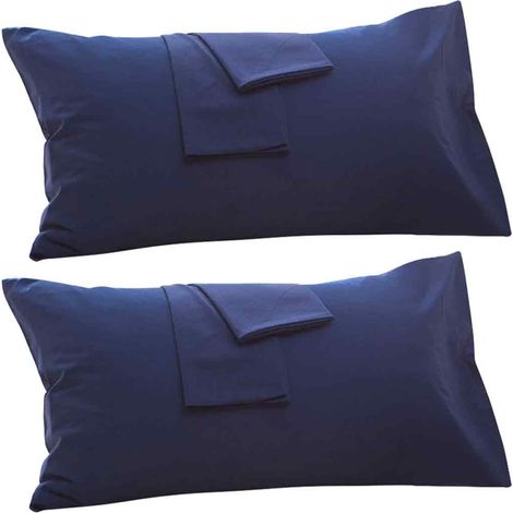 Lot de 2 taies d'oreiller, coton anti-allergique, facile à nettoyer, protection contre acariens, décoration intérieure, 40 x 60 cm