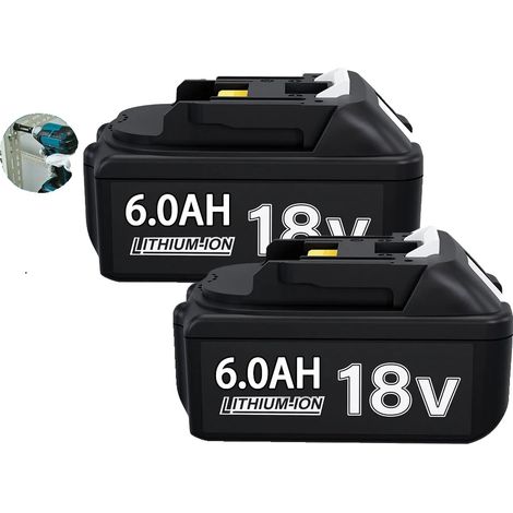 Batterie Lithium-Ion 18V, Capacité 6,0Ah, Indicateur LED (1/2)