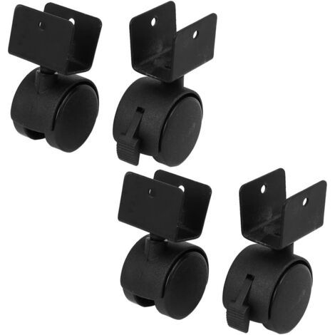 Noir Lot de 4 Sourcing Map Roulettes de frein pivotantes pivotantes de 2 pouces de diamètre