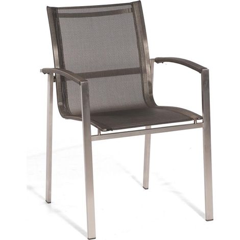 Stapelsessel Millenium niedrig Edelstahl / Textilgewebe metallic-grau SonnenPartn