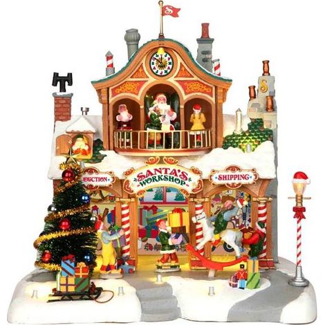 Laboratorio di babbo natale VILLAGGIO DI NATALE LEMAX 35558 - GIOSTRINA NATALIZIA -Santa's workshop