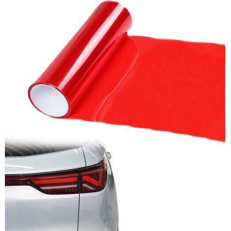 Autotönungsfolie, Scheinwerfertönungsfolie, Scheinwerferfolien, Transparente Vinyl-Fenstertönungsfolien zum Aufkleben für Autorückleuchten, Nebelscheinwerfer, Glänzend (Rot, 30x120cm) (1/5)