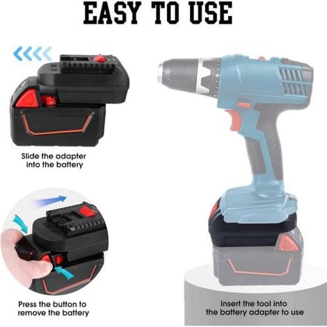 Adaptateur Batterie - Pour Outils Bosch GBA - Compatible Dewalt 20 V Et Milwaukee 18 V - Convertisseur DM18BS - 1 Pièce (1/3)