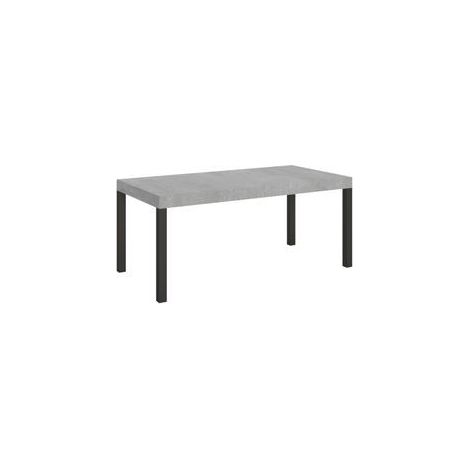 Table rectangulaire extensible bois gris ciment 6 à 20 places L 180 à 440cm Karry-Support 4 pieds (1/5)