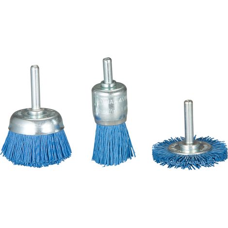 Makita D-70758 3 Piece Drill Nylon Brush Set Brush Cup Wheel Blue Fine 240 Grit (1/3)