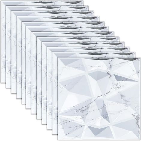Lot de 12 panneaux muraux 3D - Revêtement de façade - Panneaux de plafond - Panneaux muraux de jeu - Papier peint pour salon, chambre à coucher (1/5)