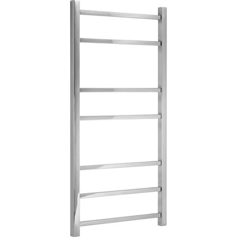 Greened House Cumbria Square Tube Stainless Steel Heated Towel Rail 500x1050mm Mirror Polished Finish (1/2)