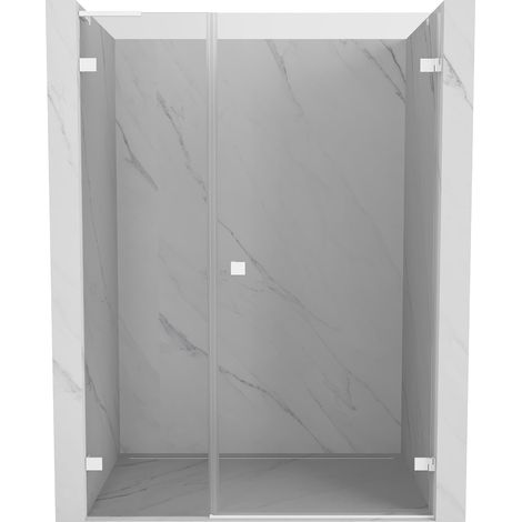 Mexen Lunar-B L puerta de ducha abatible derecha 125 cm, transparente, blanca - 832SL-125-050-20-00-P (1/5)