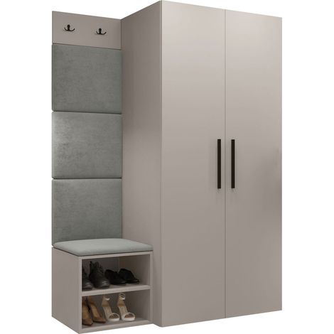 Conjunto para recibidor Nitos IV, Polo 894, 191x122x50cm, Aglomerado laminado, Tapiz, Colocada, Montada en la pared (1/5)
