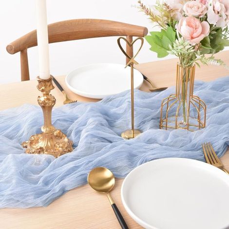 New best-selling gauze table runner pleated cloth Bohemian style table linen wedding party decorative tablecloth 90300cm (1/5)