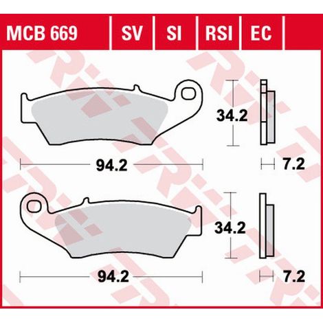 PASTILLAS DE FRENO TRW ZF KH185 KH389 ORGÁNICAS HONDA XL 125 03-08, XR 400 96-03, XLV TRANSALP 97-13, XRV AFRICA TWIN 750 93-03, KAWASAKI KLX 650 93-01, SUZUKI DRZ 400 00-08, DELANTERAS