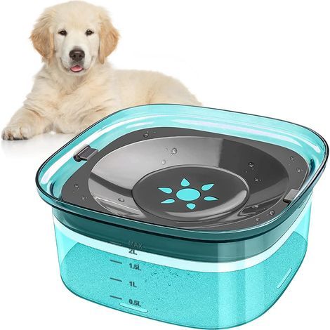Comedero antiderrame para perros, bebedero antiderrame para gatos de 2 litros, comedero antiderrame para perros (verde claro)