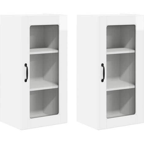 Maison Exclusive - Armario de vidrio para pared LUCCA 2 pcs Brill