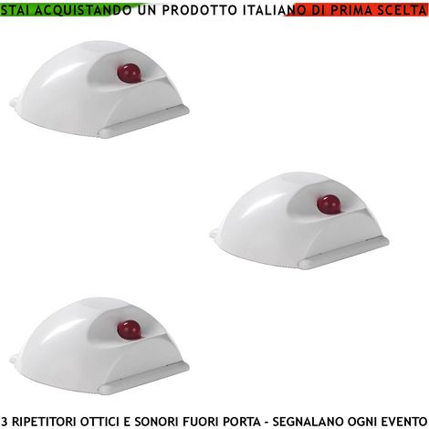 RIPETITORE REMOTO 3 PEZZI PER ALLARME OTTICO E SONORO FUORI PORTA INCENDIO OCCUPATO TERMINE LAVORO FINE AZIONE MOVIMENTO SOS