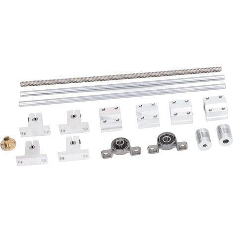 Kit de vis-mère T8 avec accouplement, axes optiques horizontaux, support d'arbre à double rail de 8 mm, roulement pour outil industriel (1/5)