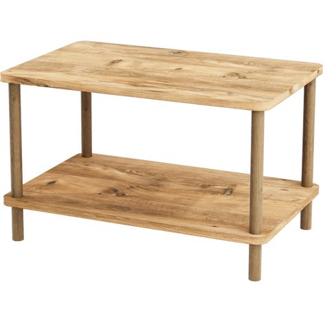 Mesa de centro rectangular 43 x 70 x 44 cm imitación madera 030008490