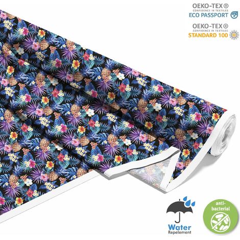 TESSUTI DECORATIVI PER ESTERNI OXFORD - motivo ananas palme I DX137 (1/5)