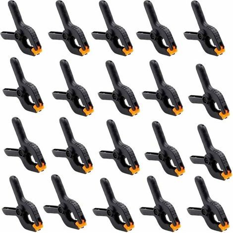 Lot de 20 mini pinces à ressort, 65 mm, pour le bricolage, la photographie, les loisirs créatifs, le jardinage et la terrasse. (1/4)