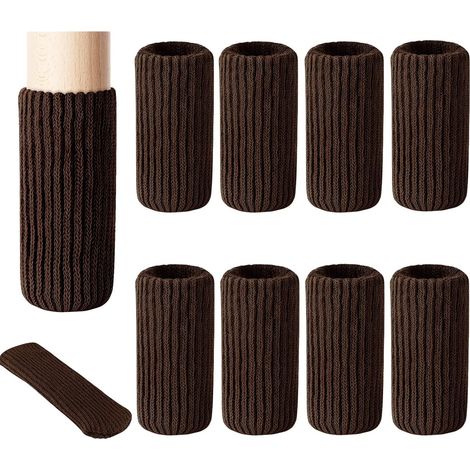 Lot de 12 paires de chaussettes de pieds de meubles - Protections de sol tricotées pour se déplacer facilement et réduire le bruit, double épaisseur - Haute élasticité (1/5)
