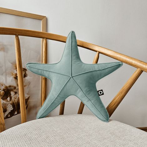 Cojín de estrella de mar pequeña TERCIOPELO VE2227  menta (1/2)