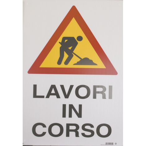 CARTELLO 'LAVORI IN CORSO' cm 40 x 60