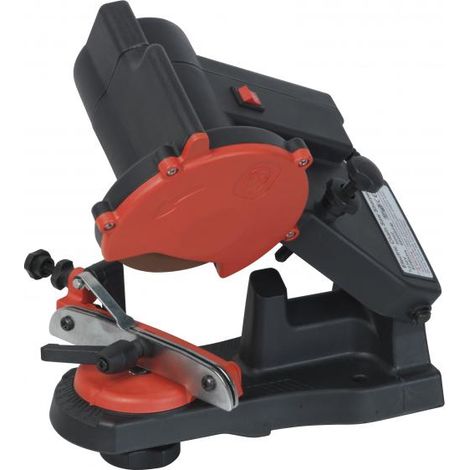Ribimex – Affûteuse de chaîne électrique 80W – Meule Ø 108mm – Réglage profondeur et angle d'affûtage – Pour tronçonneuse
