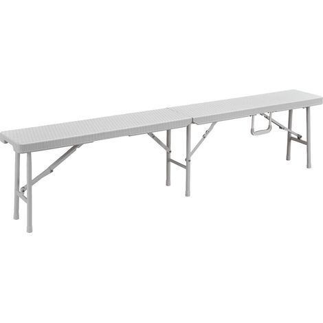 Panche pieghevoli da campeggio in acciaio e resina rattan 180 cm Camping Polyrattan Levante