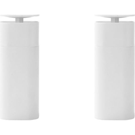 Dispenser di sapone, 2 pezzi, 400 ml, con pompa per sapone liquido, autoportante, ricaricabile, per sapone liquido per le mani, per cucina, bagno, toilette, ABS, 7 x 7 x 18 cm, bianco (1/5)