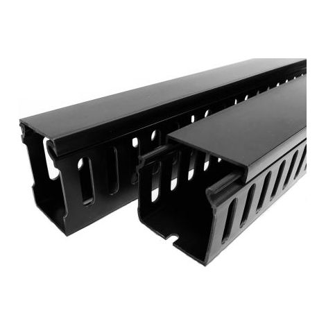 Rs Pro – Goulotte support de câble 25 mm x 30 mm – PVC noir – Longueur 1m – Fermé – Lot de 4 unités