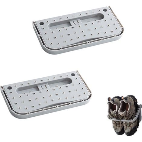 2 x Schuhschrank - hängendes Schuhregal - faltbares Schuhregal - Schuhschrankregal - geeignet zur Schuhaufbewahrung - grau (28x14x2CM) (1/5)