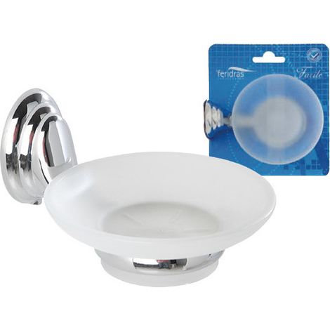 PORTE-SAVON EASY CHROME/VERRE SATINÉ -091003B