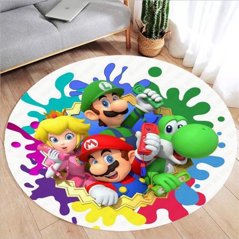 Tapis rond antidérapant pour couloir, cuisine, chambre, canapé, chambre d'enfant, 140 cm de diamètre (1/5)