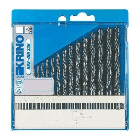SERIE PUNTE HSS METALLO TRAPANO RULLATE SET 19pz 1-10mm KRINO (1/2)