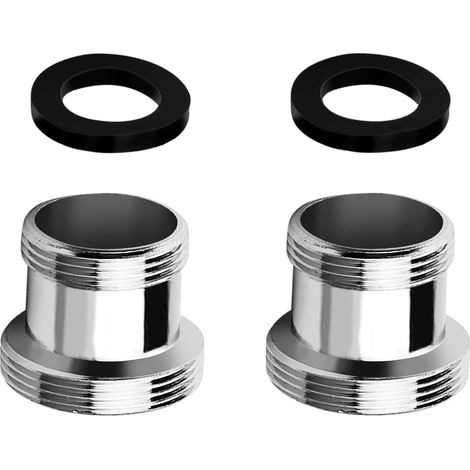 Lot de 2 adaptateurs de robinet M18 vers M22 – Adaptateur fileté pour filetage intérieur et extérieur, raccord en laiton avec joint en caoutchouc pour cuisine, salle de bain, lavabo, aérateur et (1/5)