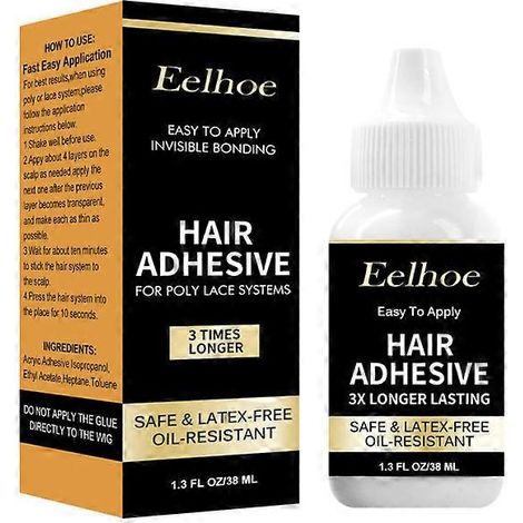 Colle pour perruque à lace frontale, mousse teintée imperméable, adhésif pour cheveux, pose de perruque (1/4)