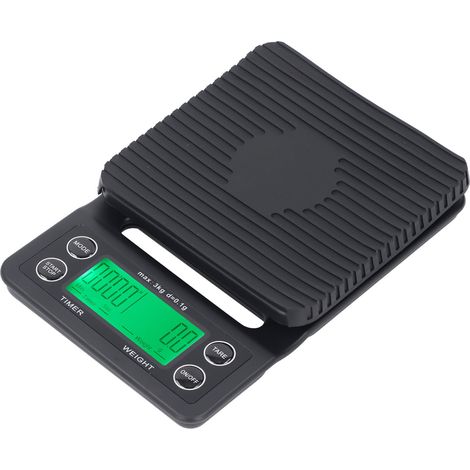 Balance de cuisine multifonctionnelle avec minuteur, capacité 3 kg, précision 0,1 g, idéale pour la maison, les courses et les voyages. (1/5)