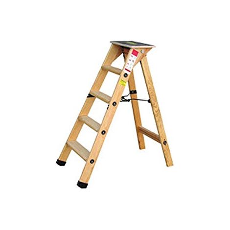 Escabeau Bois Pro 8 Marches Outifrance Stabilité Et Sécurité Professionnelle En Bois - Outifrance