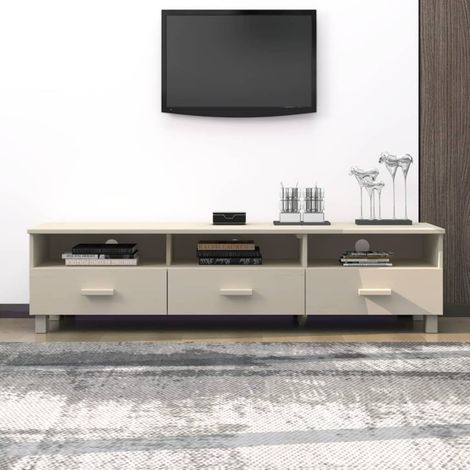 Meuble TV, Étagère TV, Meuble de Salon, Marron miel 158x40x40 cm Bois de pin solide OIB2387E (1/5)