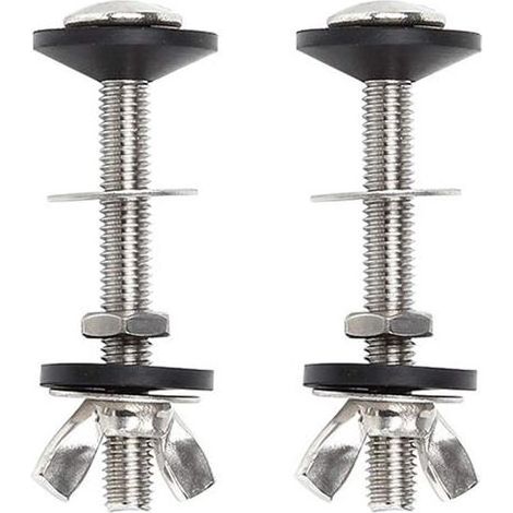 Boulon de toilette kit de boulons de réservoir à bol, kit de 2 pièces pour cassette à vis, fixation universelle pour WC en acier inoxydable, facile à installer (1/5)