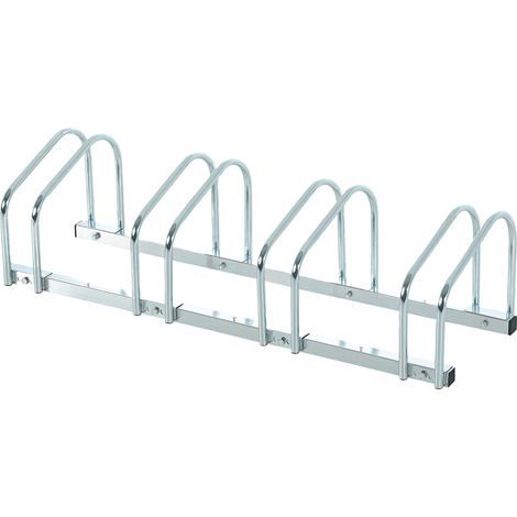 4-bike rack, dimensions 110L x 33W x 27H cm, silver galvanized steel (1/5)
